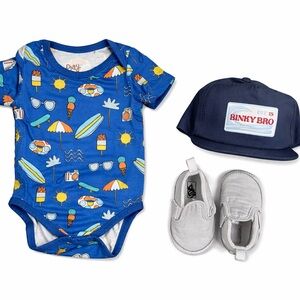 Surfs Up Little Sleepies Bodysuit (cap and shoes not included)